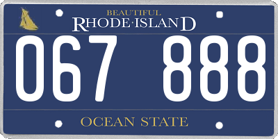 RI license plate 067888