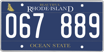 RI license plate 067889