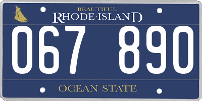 RI license plate 067890