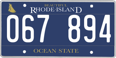 RI license plate 067894