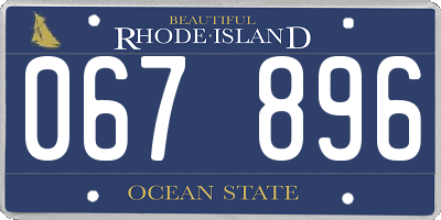 RI license plate 067896