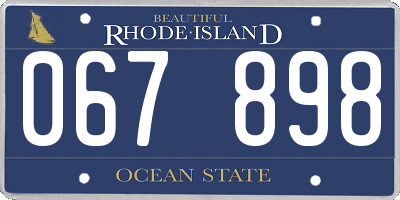 RI license plate 067898