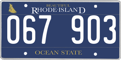 RI license plate 067903