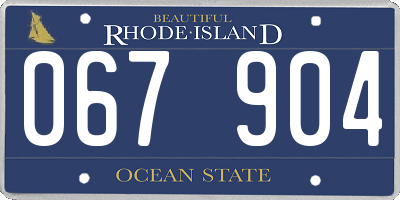 RI license plate 067904
