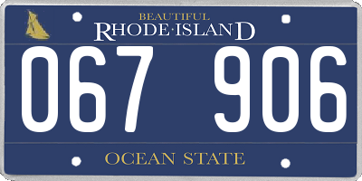 RI license plate 067906