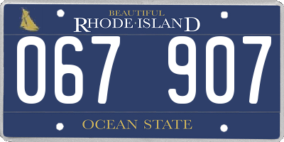 RI license plate 067907