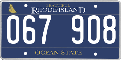 RI license plate 067908