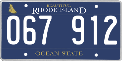 RI license plate 067912