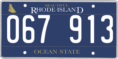 RI license plate 067913