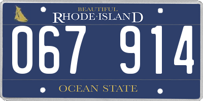RI license plate 067914