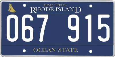RI license plate 067915