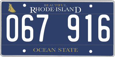 RI license plate 067916