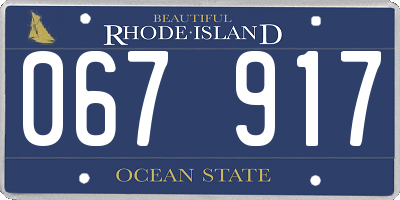 RI license plate 067917