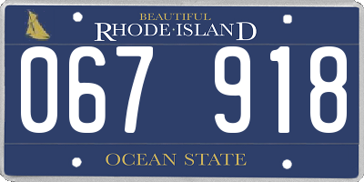 RI license plate 067918