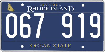 RI license plate 067919