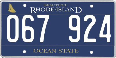 RI license plate 067924