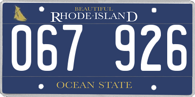 RI license plate 067926