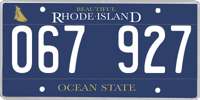 RI license plate 067927