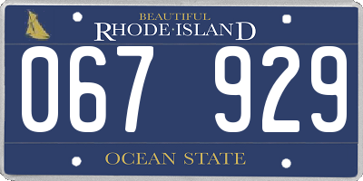 RI license plate 067929