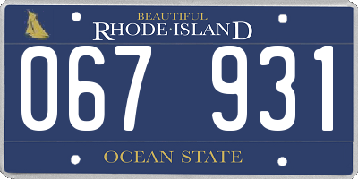 RI license plate 067931