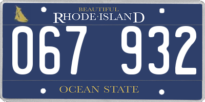 RI license plate 067932