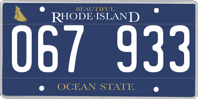 RI license plate 067933