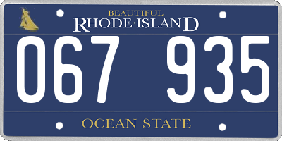 RI license plate 067935
