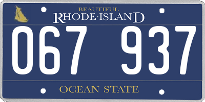 RI license plate 067937