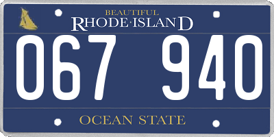 RI license plate 067940