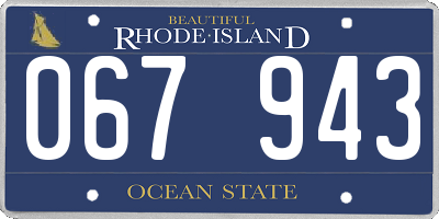 RI license plate 067943