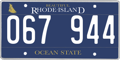 RI license plate 067944