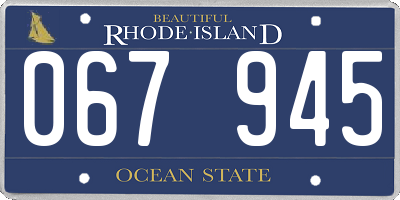 RI license plate 067945
