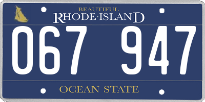 RI license plate 067947