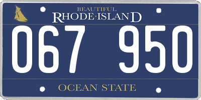 RI license plate 067950