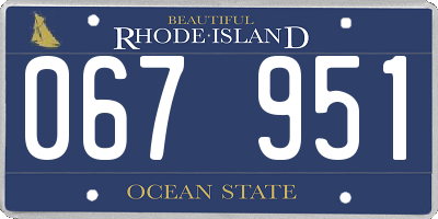 RI license plate 067951