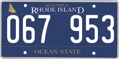 RI license plate 067953