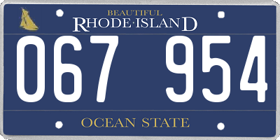 RI license plate 067954
