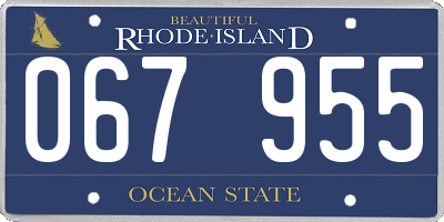 RI license plate 067955