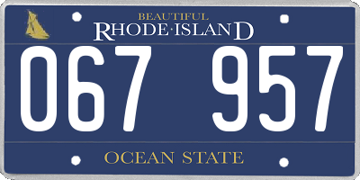 RI license plate 067957