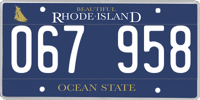 RI license plate 067958
