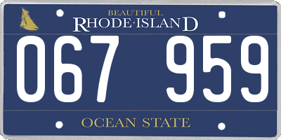 RI license plate 067959