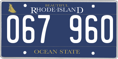 RI license plate 067960