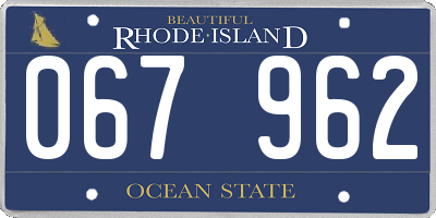 RI license plate 067962