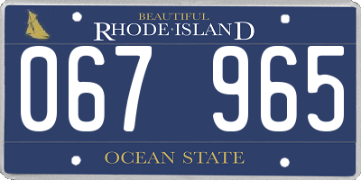 RI license plate 067965