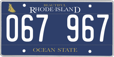RI license plate 067967