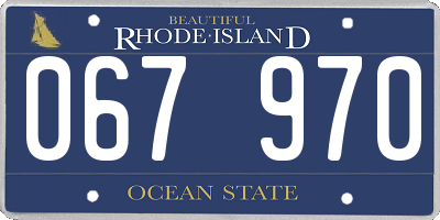 RI license plate 067970