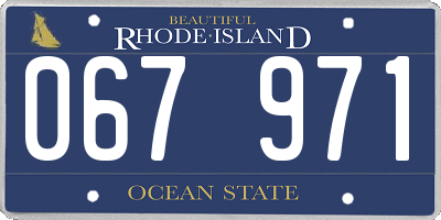 RI license plate 067971