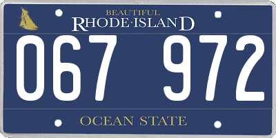 RI license plate 067972