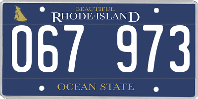 RI license plate 067973