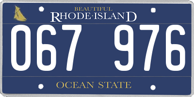 RI license plate 067976